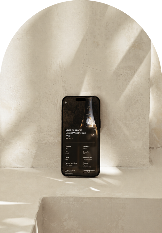 Une fiche produit de Champagne affichée sur mobile